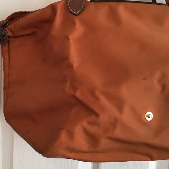 Longchamp Orange Tote with Brown Accents - Picture 4 of 9